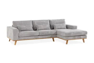 Copenhagen 4-sits Högervänd L-formad Divansoffa i Manchester - Ljusgrå - Möbler - Soffa - Divansoffa & schäslongsoffa - 4 sits soffa med divan