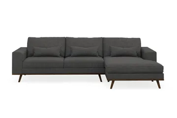 Copenhagen 4-sits Högervänd L-formad Divansoffa i Manchester - Mörkgrå - Möbler - Soffa - Divansoffa & schäslongsoffa - 4 sits soffa med divan