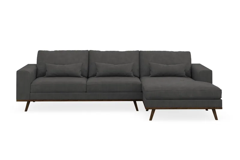 Copenhagen 4-sits Högervänd L-formad Divansoffa i Manchester - Mörkgrå - Möbler - Soffa - Divansoffa & schäslongsoffa - 4 sits soffa med divan