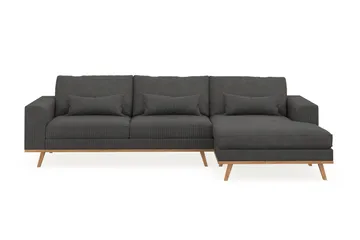 Copenhagen 4-sits Högervänd L-formad Divansoffa i Manchester - Mörkgrå - Möbler - Soffa - Divansoffa & schäslongsoffa - 4 sits soffa med divan