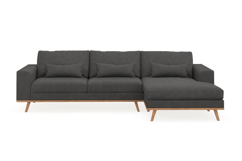 Copenhagen 4-sits Högervänd L-formad Divansoffa i Manchester - Mörkgrå - Möbler - Soffa - Divansoffa & schäslongsoffa - 4 sits soffa med divan