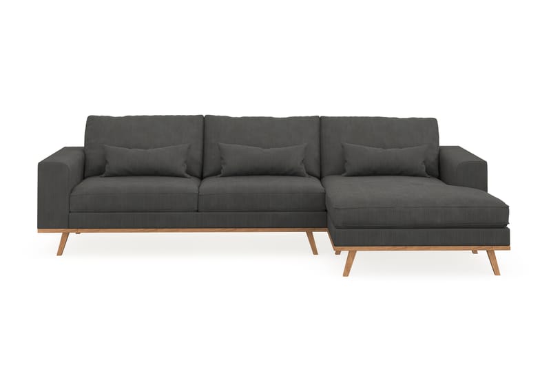 Copenhagen 4-sits Högervänd L-formad Divansoffa i Manchester - Mörkgrå - Möbler - Soffa - Divansoffa & schäslongsoffa - 4 sits soffa med divan
