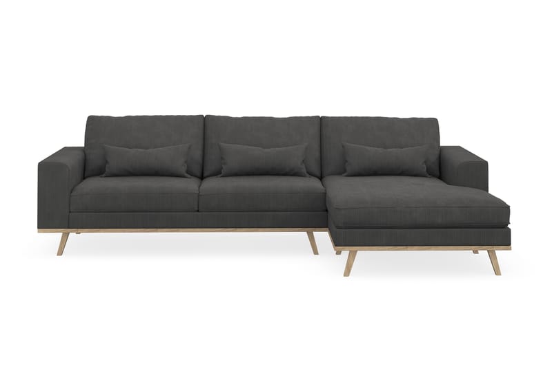 Copenhagen 4-sits Högervänd L-formad Divansoffa i Manchester - Mörkgrå - Möbler - Soffa - Divansoffa & schäslongsoffa - 4 sits soffa med divan