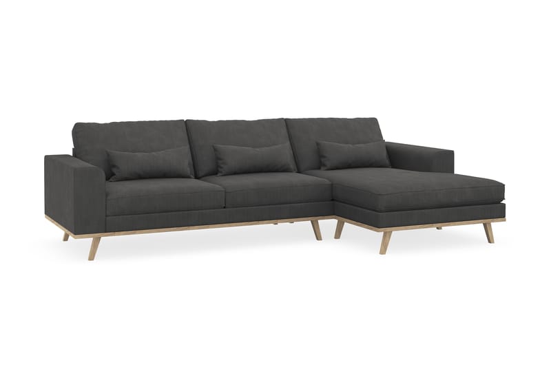 Copenhagen 4-sits Högervänd L-formad Divansoffa i Manchester - Mörkgrå - Möbler - Soffa - Divansoffa & schäslongsoffa - 4 sits soffa med divan