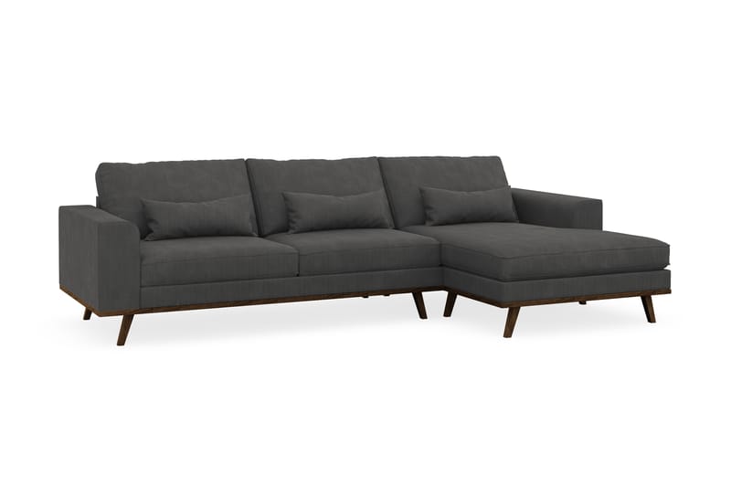 Copenhagen 4-sits Högervänd L-formad Divansoffa i Manchester - Mörkgrå - Möbler - Soffa - Divansoffa & schäslongsoffa - 4 sits soffa med divan