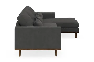Copenhagen 4-sits Högervänd L-formad Divansoffa i Manchester - Mörkgrå - Möbler - Soffa - Divansoffa & schäslongsoffa - 4 sits soffa med divan