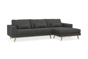 Copenhagen 4-sits Högervänd L-formad Divansoffa i Manchester - Mörkgrå - Möbler - Soffa - Divansoffa & schäslongsoffa - 4 sits soffa med divan