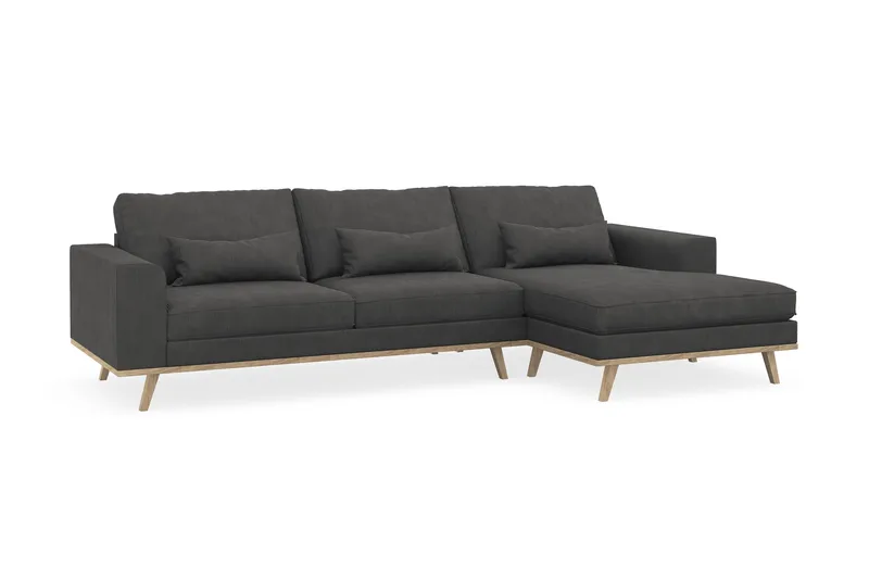 Copenhagen 4-sits Högervänd L-formad Divansoffa i Manchester - Mörkgrå - Möbler - Soffa - Divansoffa & schäslongsoffa - 4 sits soffa med divan