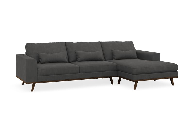 Copenhagen 4-sits Högervänd L-formad Divansoffa i Manchester - Mörkgrå - Möbler - Soffa - Divansoffa & schäslongsoffa - 4 sits soffa med divan