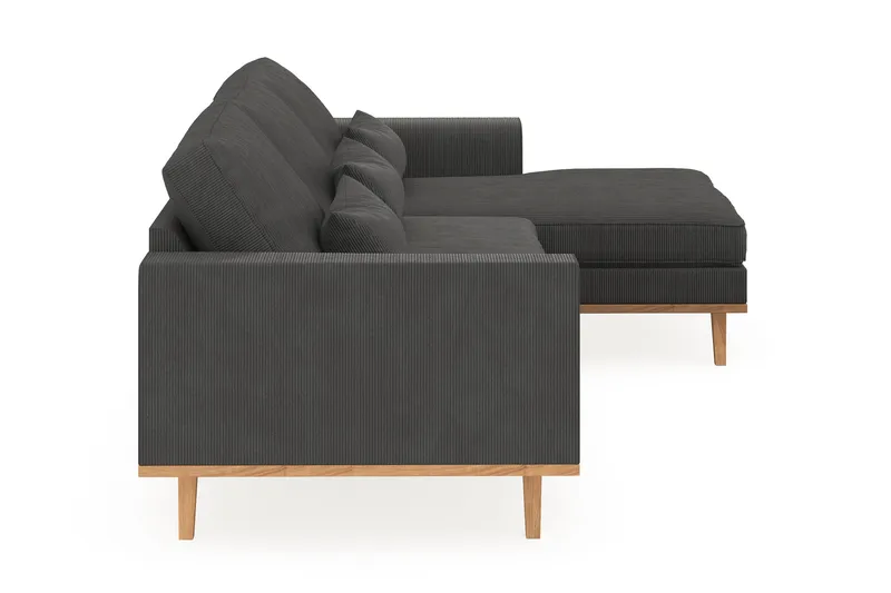 Copenhagen 4-sits Högervänd L-formad Divansoffa i Manchester - Mörkgrå - Möbler - Soffa - Divansoffa & schäslongsoffa - 4 sits soffa med divan