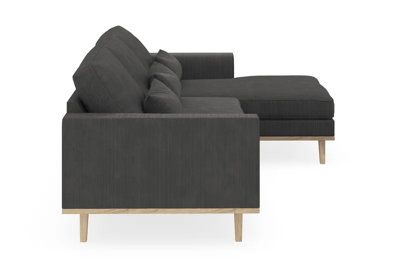 Copenhagen 4-sits Högervänd L-formad Divansoffa i Manchester - Mörkgrå - Möbler - Soffa - Divansoffa & schäslongsoffa - 4 sits soffa med divan