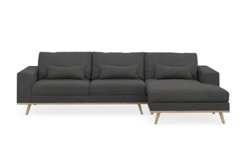 Copenhagen 4-sits Högervänd L-formad Divansoffa i Manchester - Mörkgrå - Möbler - Soffa - Divansoffa & schäslongsoffa - 4 sits soffa med divan