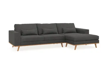 Copenhagen 4-sits Högervänd L-formad Divansoffa i Manchester - Mörkgrå - Möbler - Soffa - Divansoffa & schäslongsoffa - 4 sits soffa med divan