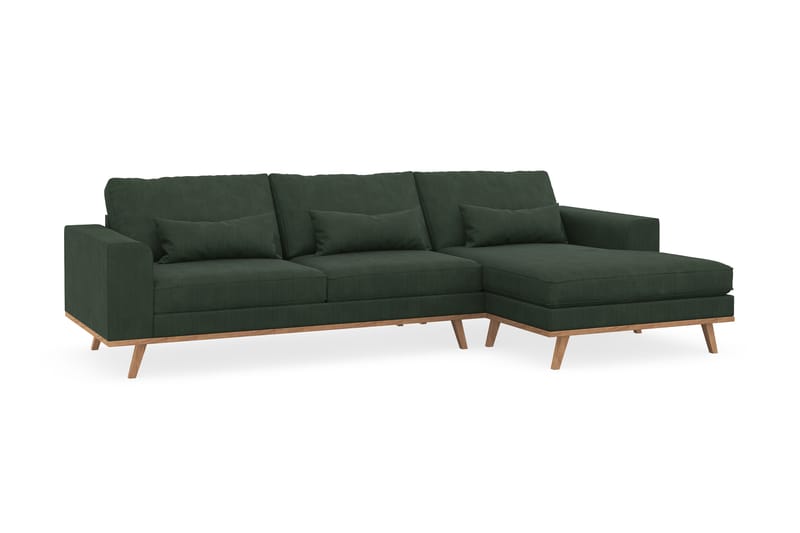 Copenhagen 4-sits Högervänd L-formad Divansoffa i Manchester - Mörkgrön - Möbler - Soffa - Divansoffa & schäslongsoffa - 4 sits soffa med divan
