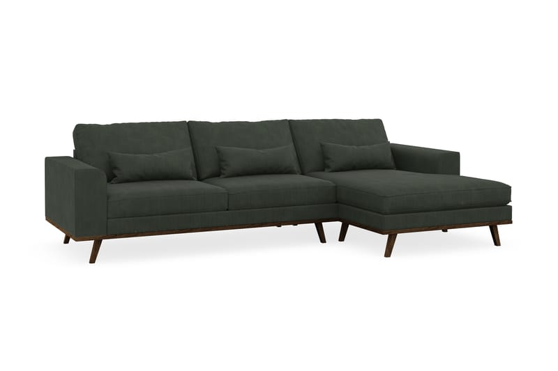 Copenhagen 4-sits Högervänd L-formad Divansoffa i Manchester - Mörkgrön - Möbler - Soffa - Divansoffa & schäslongsoffa - 4 sits soffa med divan