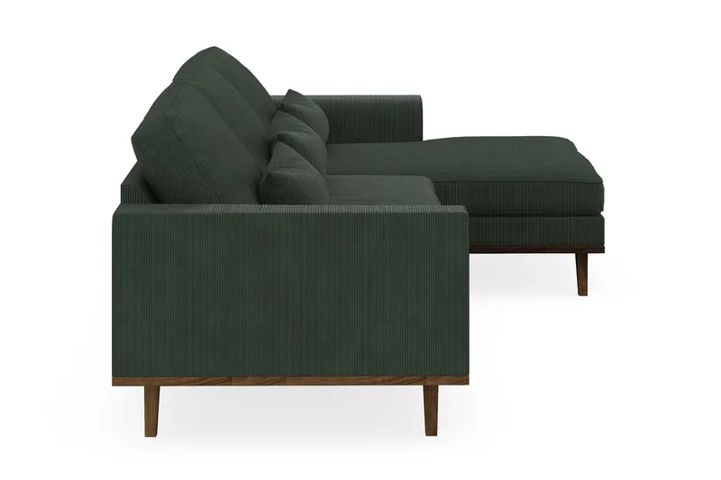 Copenhagen 4-sits Högervänd L-formad Divansoffa i Manchester - Mörkgrön - Möbler - Soffa - Divansoffa & schäslongsoffa - 4 sits soffa med divan