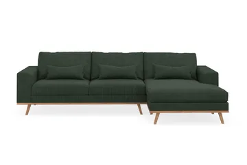Copenhagen 4-sits Högervänd L-formad Divansoffa i Manchester - Mörkgrön - Möbler - Soffa - Divansoffa & schäslongsoffa - 4 sits soffa med divan