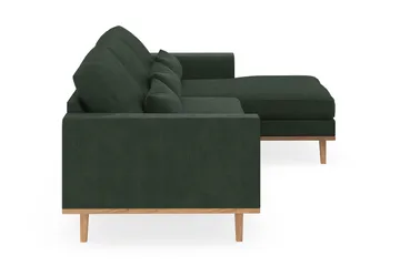 Copenhagen 4-sits Högervänd L-formad Divansoffa i Manchester - Mörkgrön - Möbler - Soffa - Divansoffa & schäslongsoffa - 4 sits soffa med divan