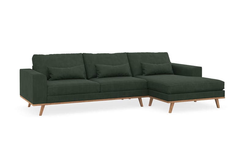 Copenhagen 4-sits Högervänd L-formad Divansoffa i Manchester - Mörkgrön - Möbler - Soffa - Divansoffa & schäslongsoffa - 4 sits soffa med divan