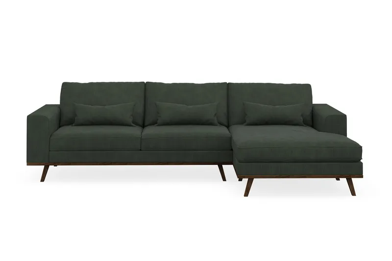 Copenhagen 4-sits Högervänd L-formad Divansoffa i Manchester - Mörkgrön - Möbler - Soffa - Divansoffa & schäslongsoffa - 4 sits soffa med divan