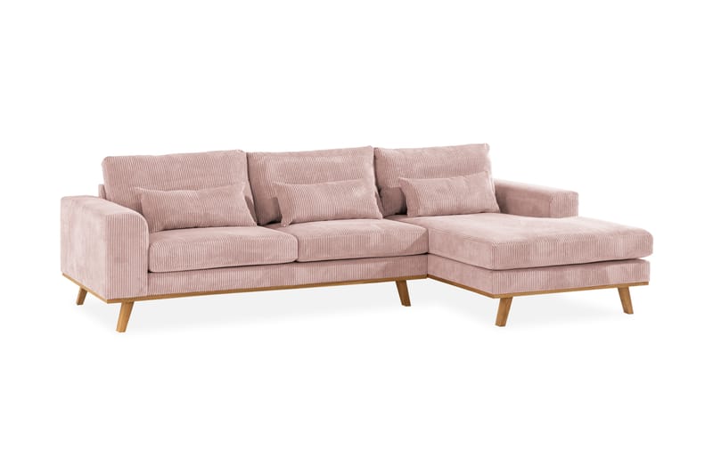 Copenhagen 4-sits Högervänd L-formad Divansoffa i Manchester - Rosa - Möbler - Soffa - Divansoffa & schäslongsoffa - 4 sits soffa med divan