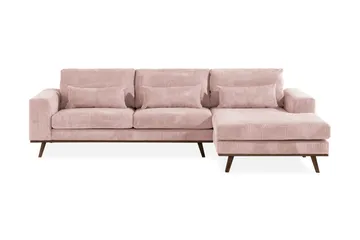 Copenhagen 4-sits Högervänd L-formad Divansoffa i Manchester - Rosa - Möbler - Soffa - Divansoffa & schäslongsoffa - 4 sits soffa med divan