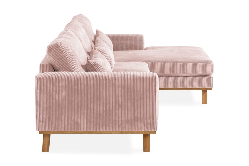 Copenhagen 4-sits Högervänd L-formad Divansoffa i Manchester - Rosa - Möbler - Soffa - Divansoffa & schäslongsoffa - 4 sits soffa med divan