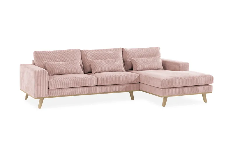 Copenhagen 4-sits Högervänd L-formad Divansoffa i Manchester - Rosa - Möbler - Soffa - Divansoffa & schäslongsoffa - 4 sits soffa med divan