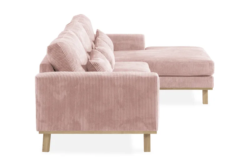 Copenhagen 4-sits Högervänd L-formad Divansoffa i Manchester - Rosa - Möbler - Soffa - Divansoffa & schäslongsoffa - 4 sits soffa med divan