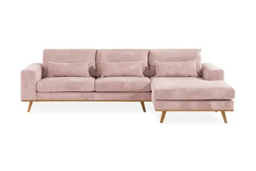 Copenhagen 4-sits Högervänd L-formad Divansoffa i Manchester - Rosa - Möbler - Soffa - Divansoffa & schäslongsoffa - 4 sits soffa med divan