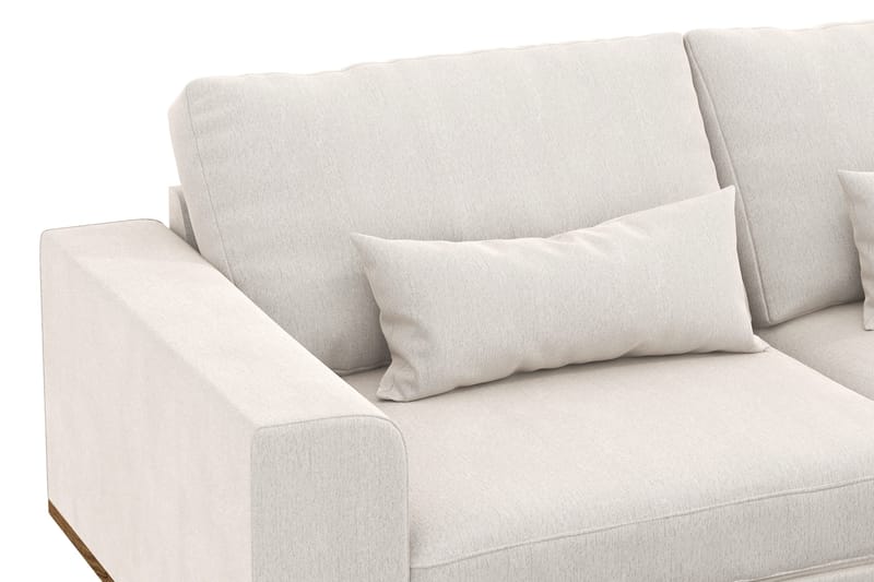 Copenhagen 4-sits Högervänd L-formad Divansoffa i Sammet - Krämvit - Möbler - Soffa - Divansoffa & schäslongsoffa - 4 sits soffa med divan