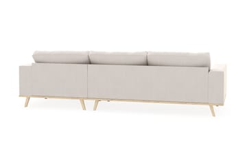 Copenhagen 4-sits Högervänd L-formad Divansoffa i Sammet - Krämvit - Möbler - Soffa - Divansoffa & schäslongsoffa - 4 sits soffa med divan