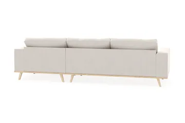 Copenhagen 4-sits Högervänd L-formad Divansoffa i Sammet - Krämvit - Möbler - Soffa - Divansoffa & schäslongsoffa - 4 sits soffa med divan