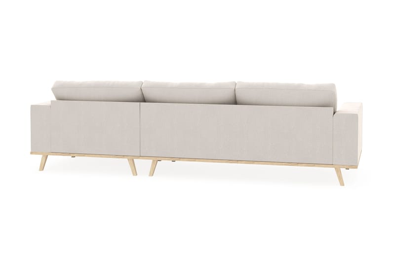 Copenhagen 4-sits Högervänd L-formad Divansoffa i Sammet - Krämvit - Möbler - Soffa - Divansoffa & schäslongsoffa - 4 sits soffa med divan