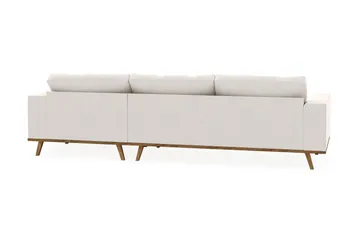 Copenhagen 4-sits Högervänd L-formad Divansoffa i Sammet - Krämvit - Möbler - Soffa - Divansoffa & schäslongsoffa - 4 sits soffa med divan
