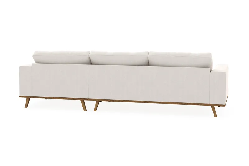 Copenhagen 4-sits Högervänd L-formad Divansoffa i Sammet - Krämvit - Möbler - Soffa - Divansoffa & schäslongsoffa - 4 sits soffa med divan