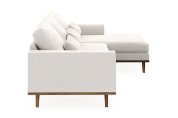 Copenhagen 4-sits Högervänd L-formad Divansoffa i Sammet - Krämvit - Möbler - Soffa - Divansoffa & schäslongsoffa - 4 sits soffa med divan