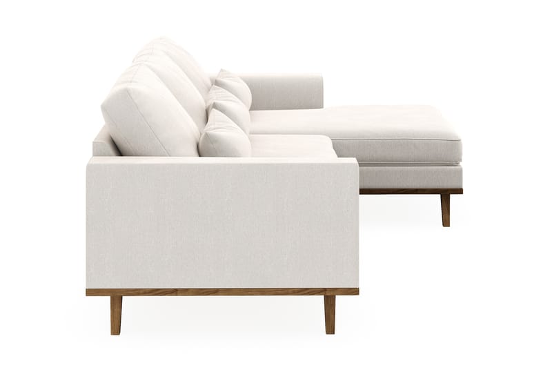 Copenhagen 4-sits Högervänd L-formad Divansoffa i Sammet - Krämvit - Möbler - Soffa - Divansoffa & schäslongsoffa - 4 sits soffa med divan