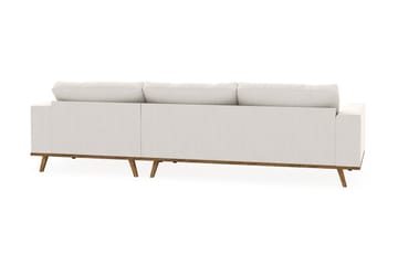Copenhagen 4-sits Högervänd L-formad Divansoffa i Sammet - Krämvit - Möbler - Soffa - Divansoffa & schäslongsoffa - 4 sits soffa med divan