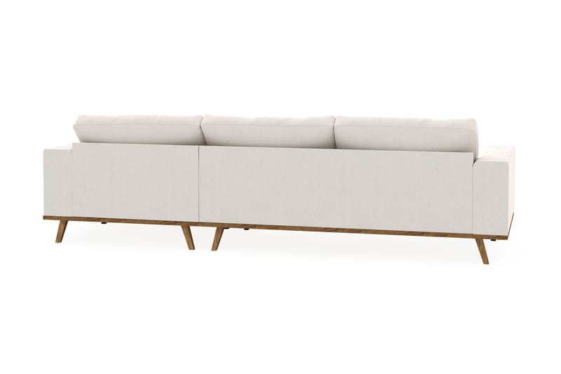Copenhagen 4-sits Högervänd L-formad Divansoffa i Sammet - Krämvit - Möbler - Soffa - Divansoffa & schäslongsoffa - 4 sits soffa med divan