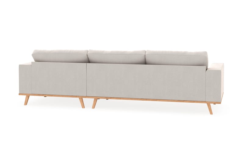 Copenhagen 4-sits Högervänd L-formad Divansoffa i Sammet - Krämvit - Möbler - Soffa - Divansoffa & schäslongsoffa - 4 sits soffa med divan
