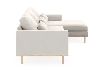 Copenhagen 4-sits Högervänd L-formad Divansoffa i Sammet - Krämvit - Möbler - Soffa - Divansoffa & schäslongsoffa - 4 sits soffa med divan