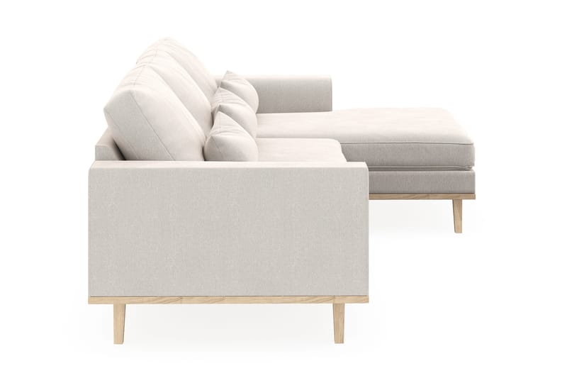 Copenhagen 4-sits Högervänd L-formad Divansoffa i Sammet - Krämvit - Möbler - Soffa - Divansoffa & schäslongsoffa - 4 sits soffa med divan