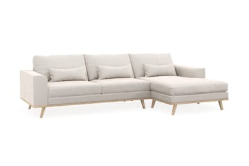 Copenhagen 4-sits Högervänd L-formad Divansoffa i Sammet - Krämvit - Möbler - Soffa - Divansoffa & schäslongsoffa - 4 sits soffa med divan