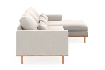 Copenhagen 4-sits Högervänd L-formad Divansoffa i Sammet - Krämvit - Möbler - Soffa - Divansoffa & schäslongsoffa - 4 sits soffa med divan