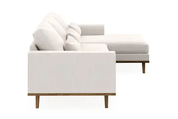 Copenhagen 4-sits Högervänd L-formad Divansoffa i Sammet - Krämvit - Möbler - Soffa - Divansoffa & schäslongsoffa - 4 sits soffa med divan