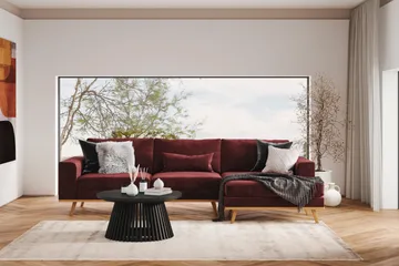 Copenhagen 4-sits Högervänd L-formad Divansoffa i Sammet - Lila - Möbler - Soffa - Divansoffa & schäslongsoffa - 4 sits soffa med divan