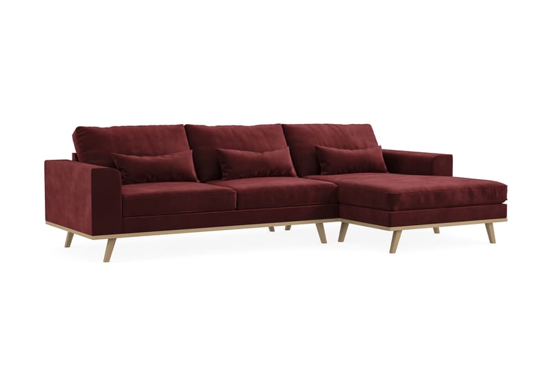 Copenhagen 4-sits Högervänd L-formad Divansoffa i Sammet - Lila - Möbler - Soffa - Divansoffa & schäslongsoffa - 4 sits soffa med divan