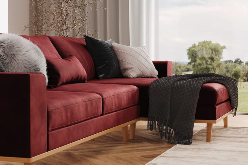 Copenhagen 4-sits Högervänd L-formad Divansoffa i Sammet - Lila - Möbler - Soffa - Divansoffa & schäslongsoffa - 4 sits soffa med divan