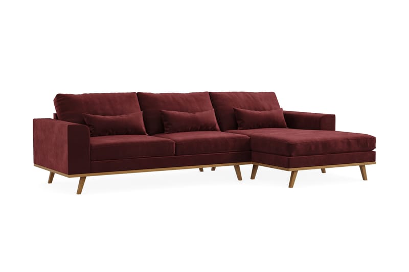 Copenhagen 4-sits Högervänd L-formad Divansoffa i Sammet - Lila - Möbler - Soffa - Divansoffa & schäslongsoffa - 4 sits soffa med divan